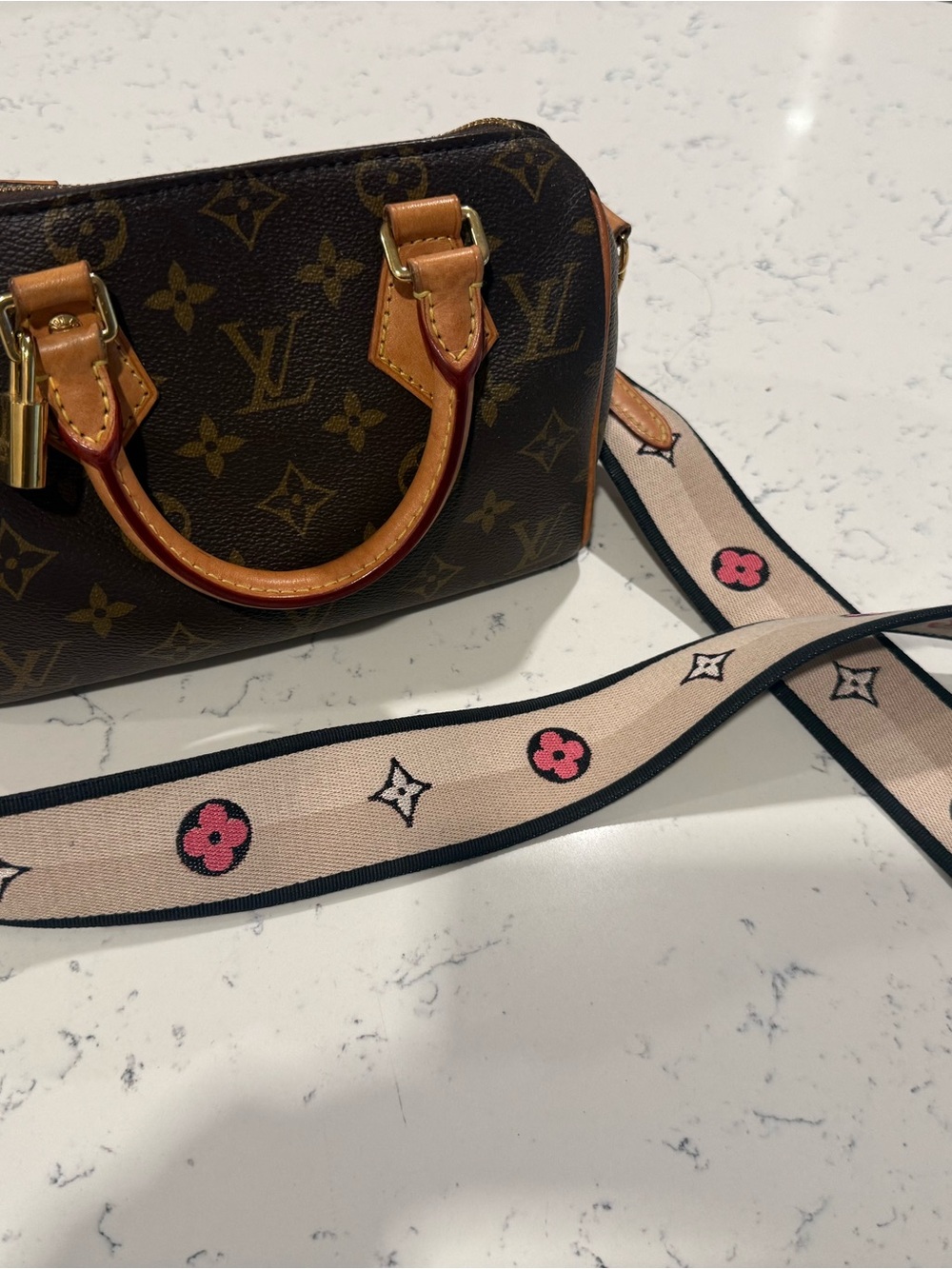 Louis Vuitton Monogram Canvas Mini Speedy (scarf not included) Box included.